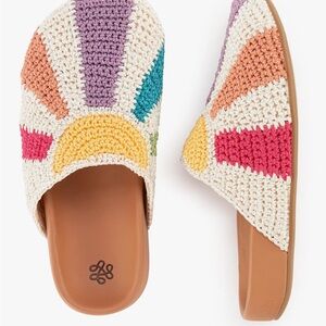 NWT The SAK Colorful Hand Crochet Bolina Slip-On Clogs Multi Sunbeam | Kids 5Y